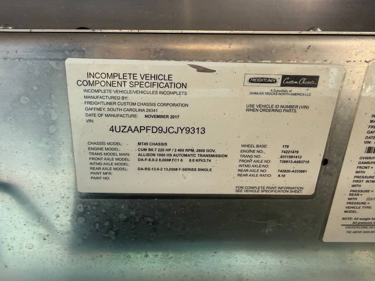 2018 Freightliner MT45 image 9