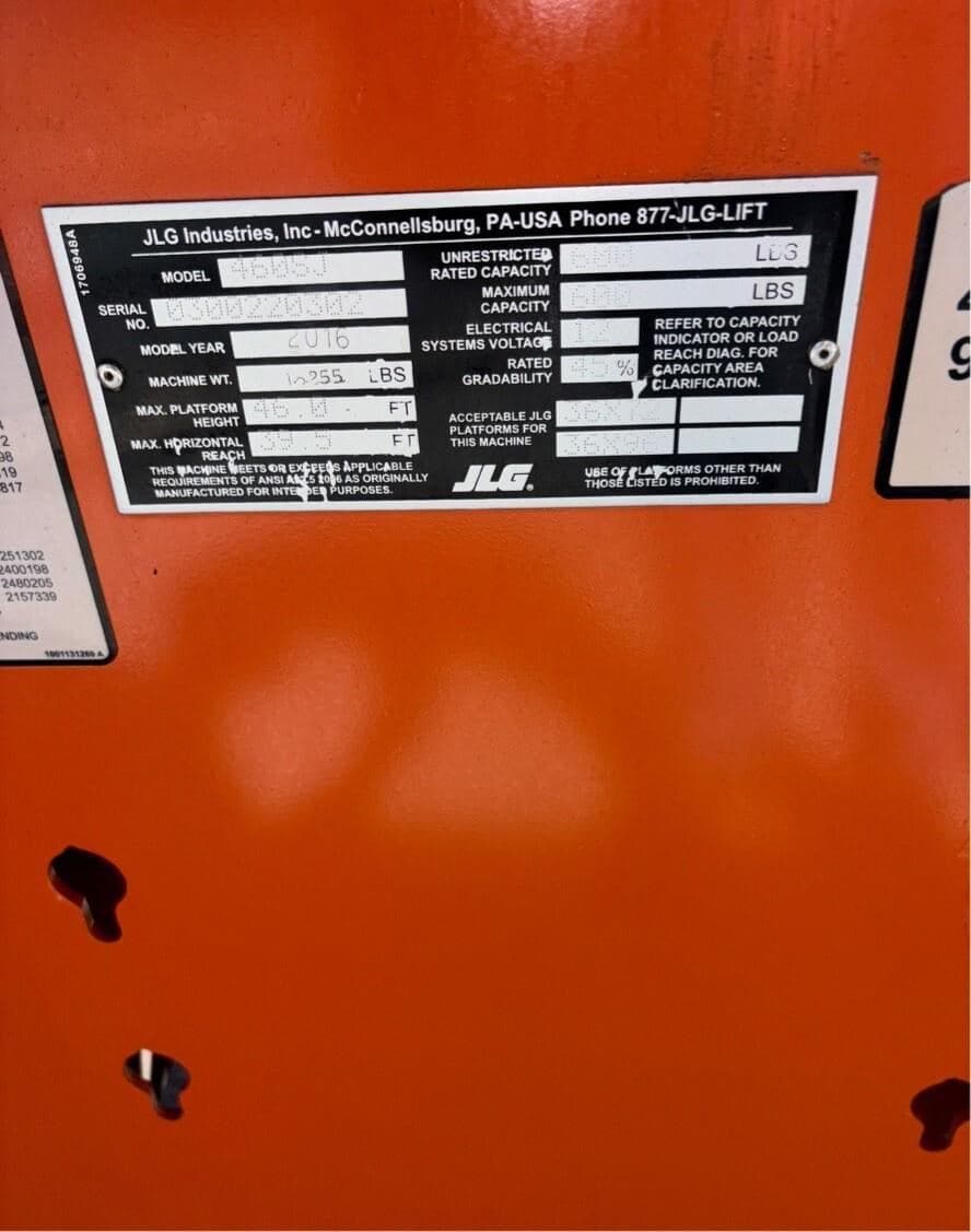 2016 JLG 460SJ PL0302 image 12