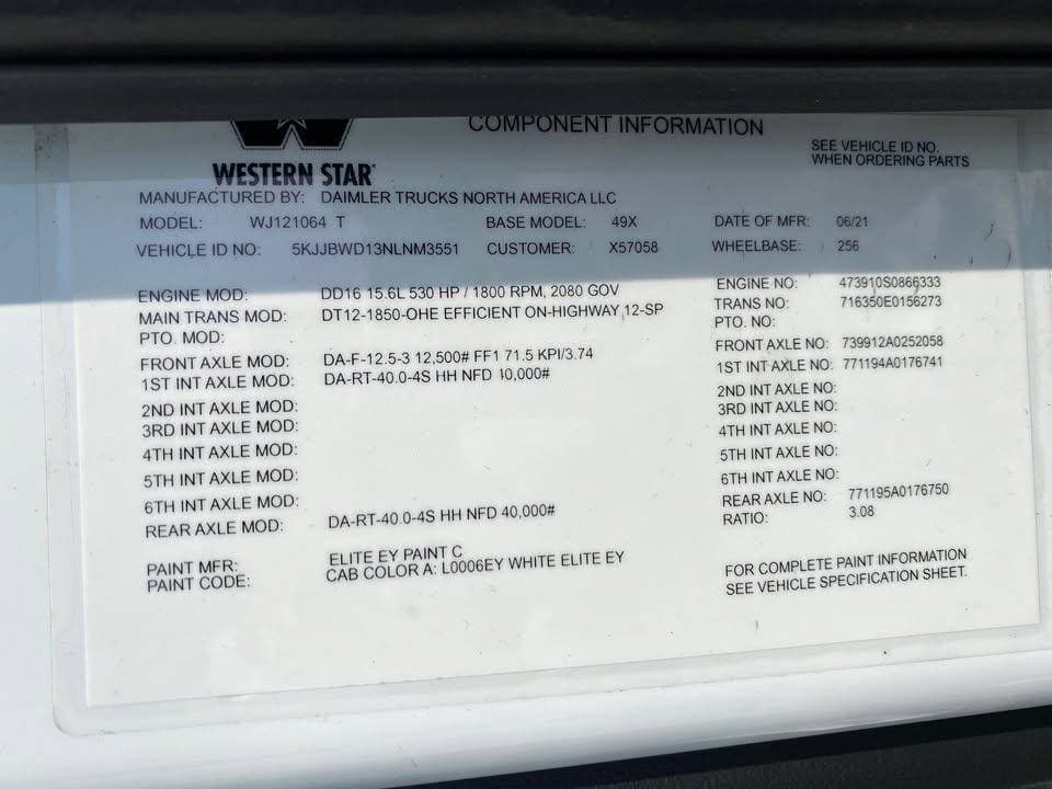 2022 Western Star 49X Chassis image 8
