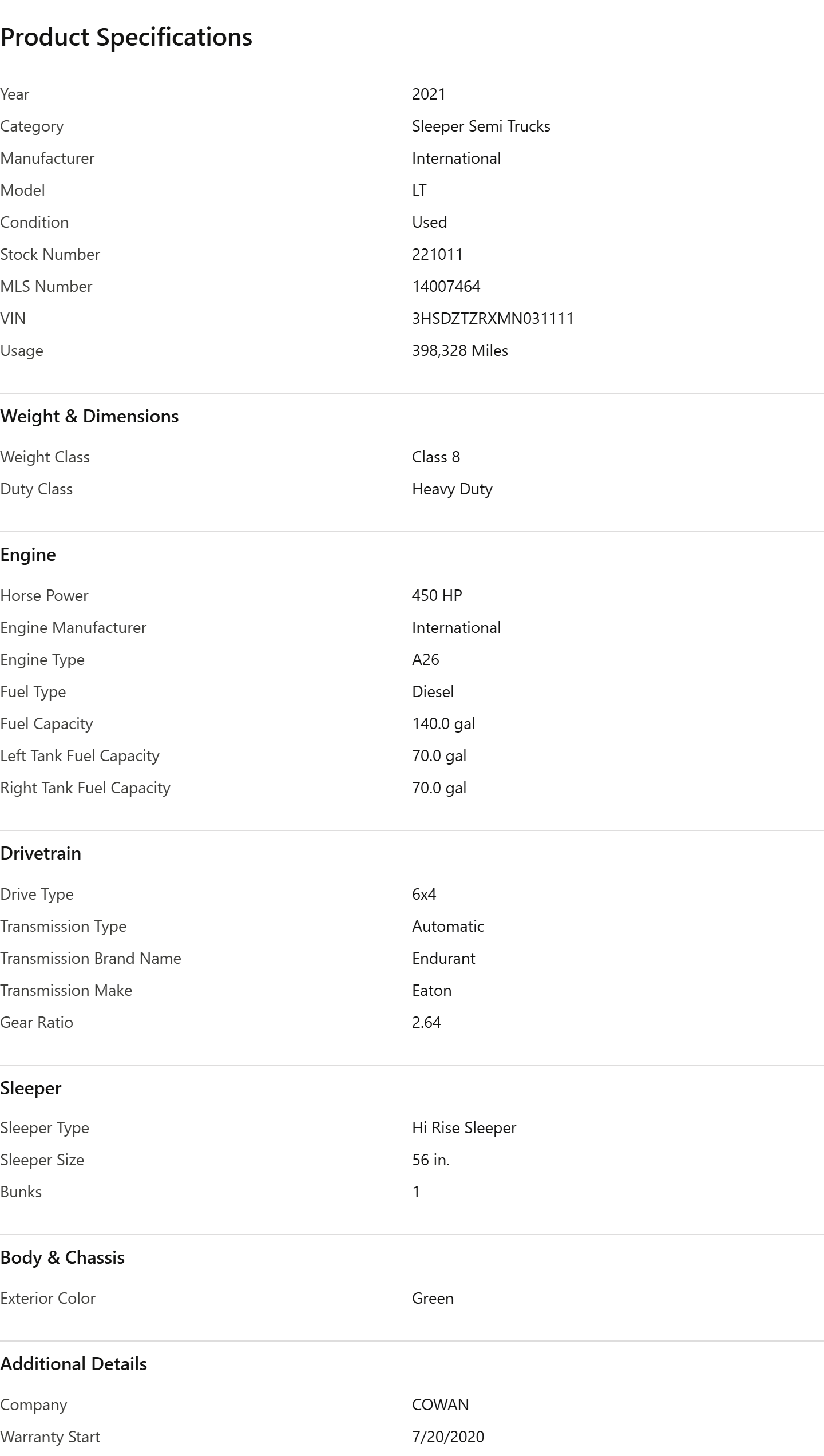 2021 International LT625 image 6