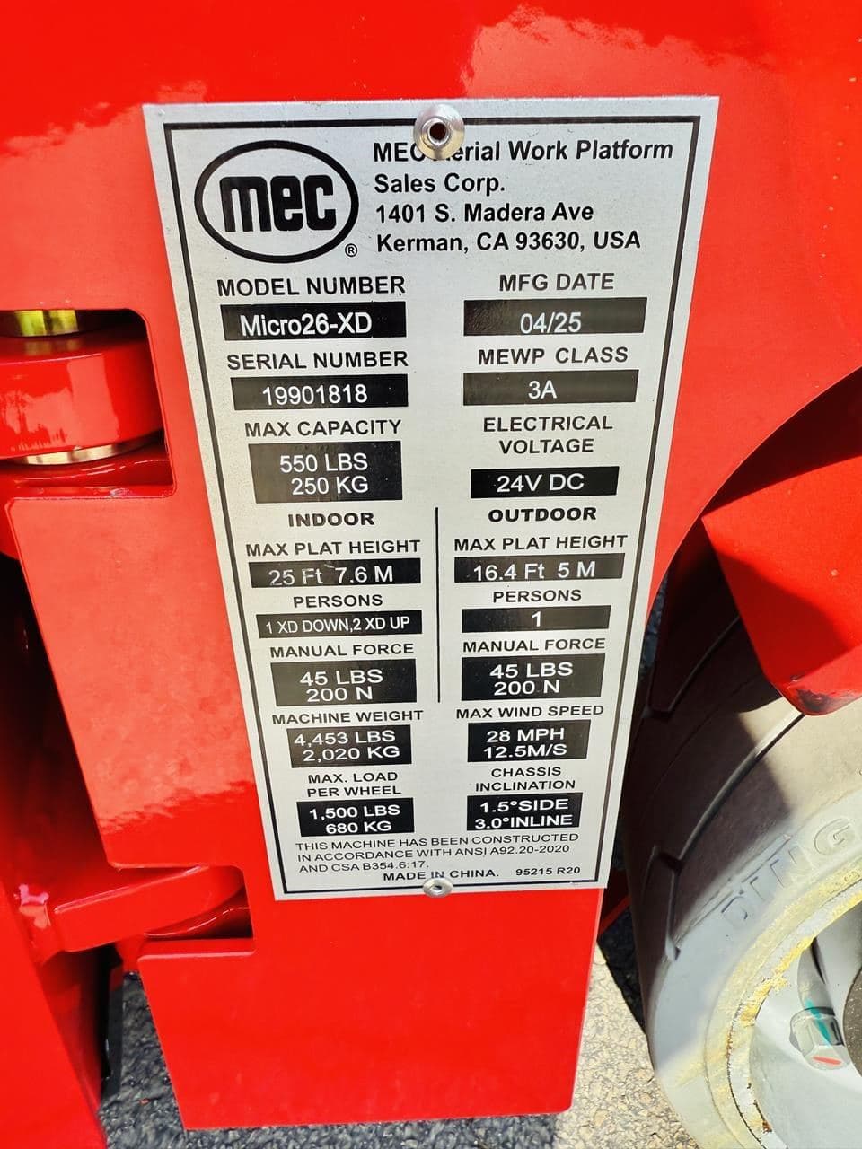 2025 MEC MICRO 26XD AC PL1931 image 20