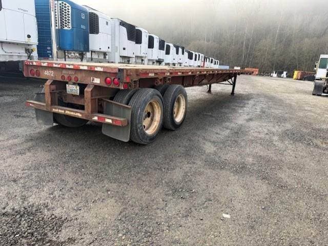 1998 Great Dane 48x96 Steel Flatbed Trailer - Spring, Sliding Axle image 3