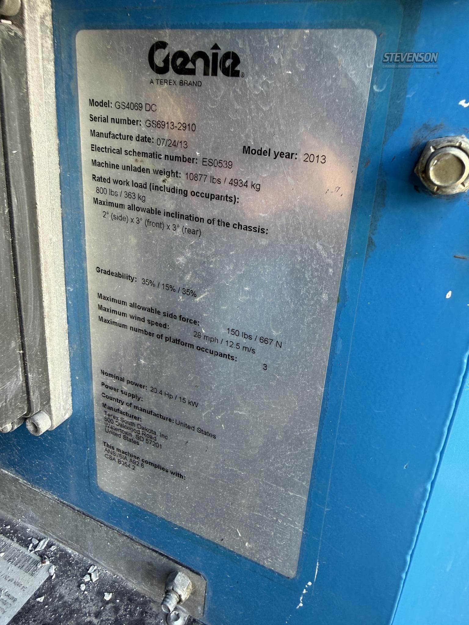 2013 GENIE GS4069DC PL2910 image 20