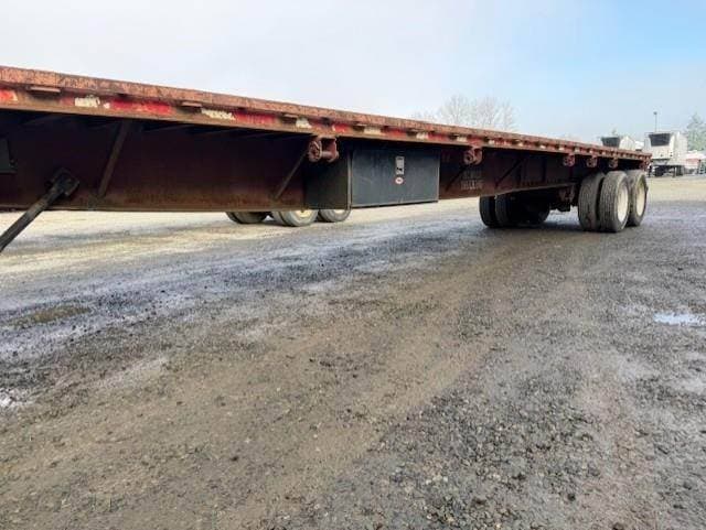 1998 Great Dane 48x96 Steel Flatbed Trailer - Spring, Sliding Axle image 6