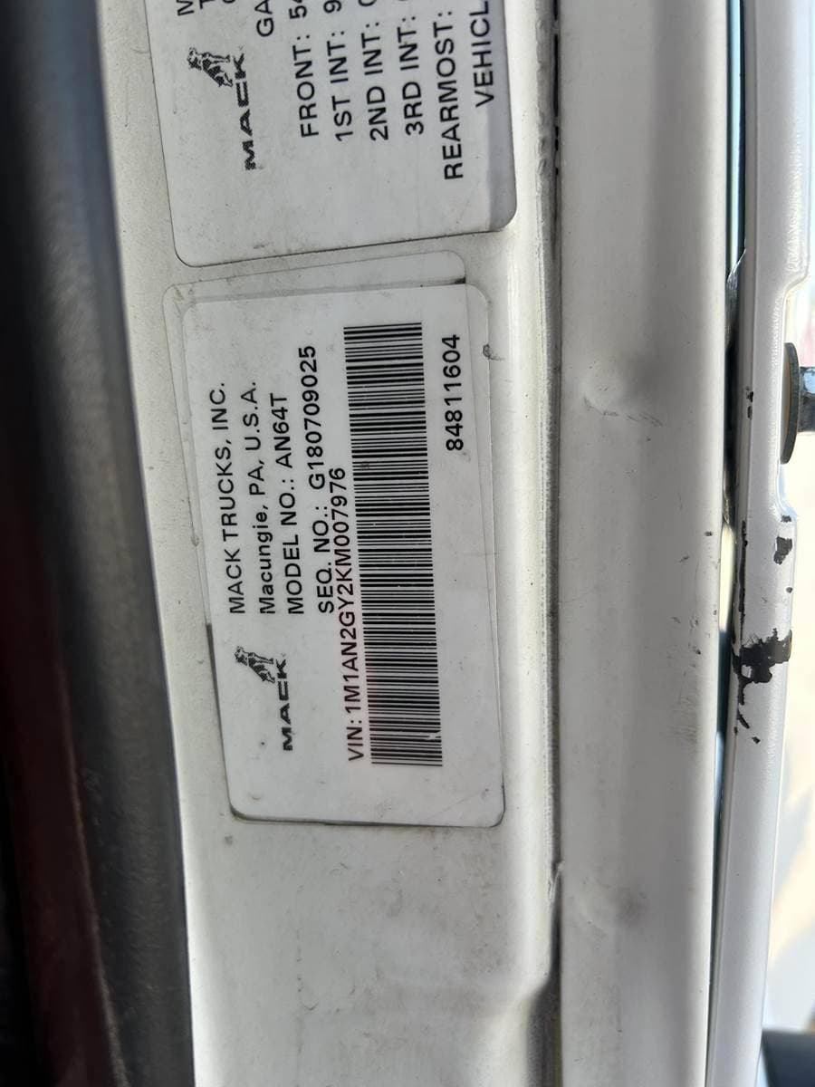 2019 Mack Anthem 64T Day Cab Truck - MP7 395HP, 12 Speed M Drive Amt image 10