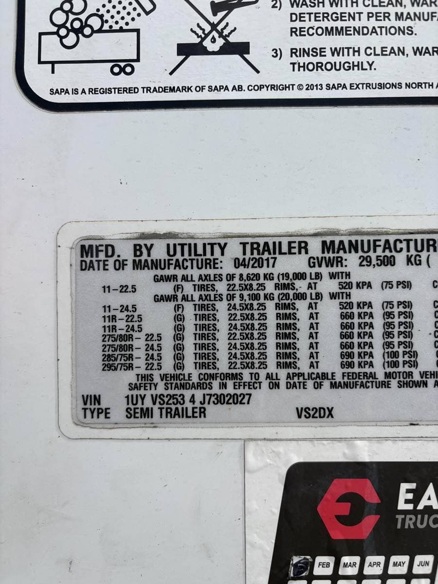 2018 Utility 4000DX 53 ft Dry Van Trailer image 3