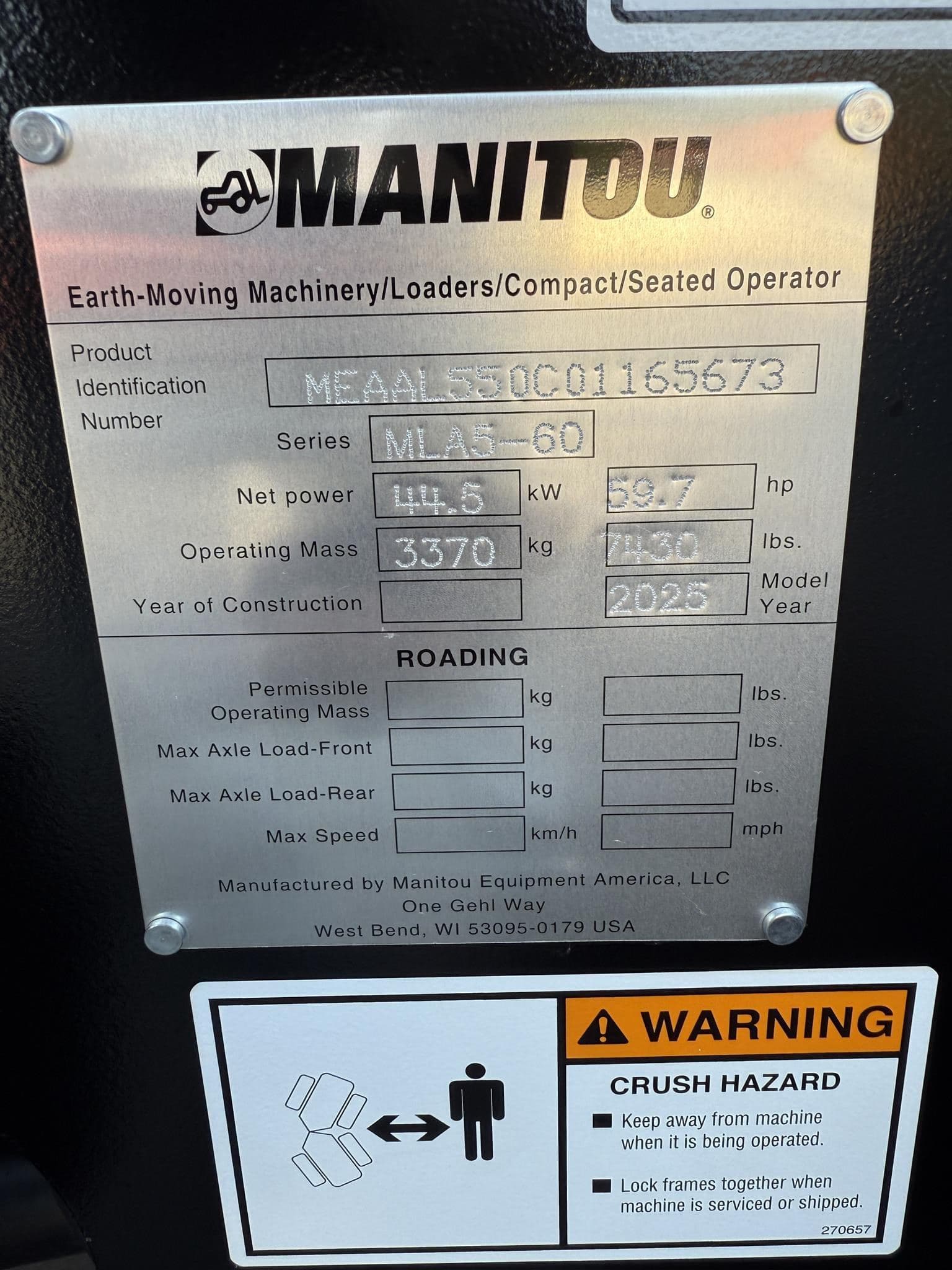 2025 MANITOU MLA5-60 H-Z image 8