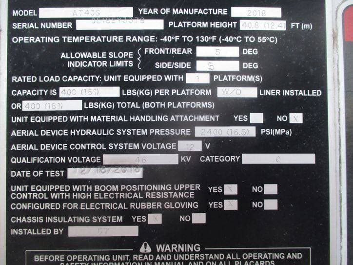 2018 Ford F550 SUPER CAB BUCKET TRUCK 4X4 image 36