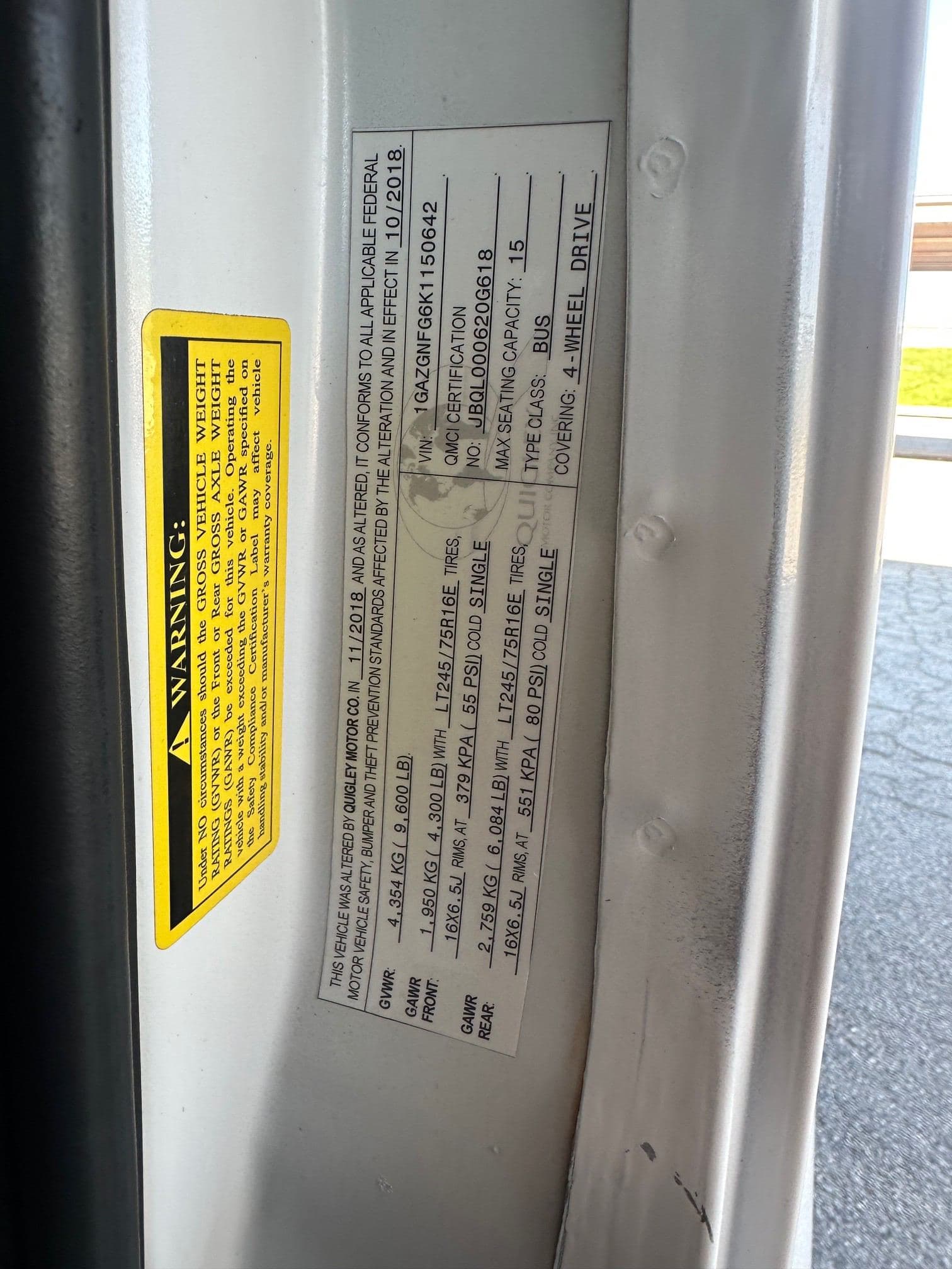 2019 CHEVROLET EXPRESS 3500 Quigley 4x4 Van 13480 image 19