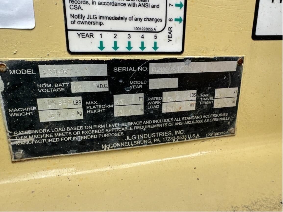 2011 JLG 4394RT PL03235 image 10