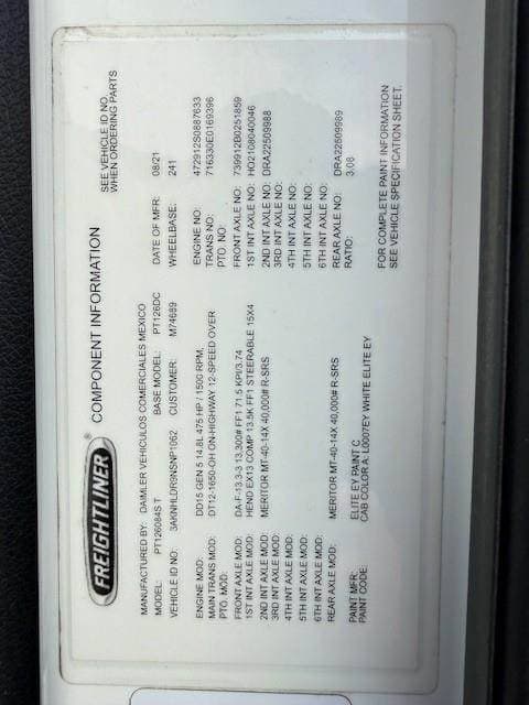 2022 Freightliner Cascadia 126 Tri Axle Day Cab Truck - Detroit 475HP, 12 Speed Dt12 Amt image 6