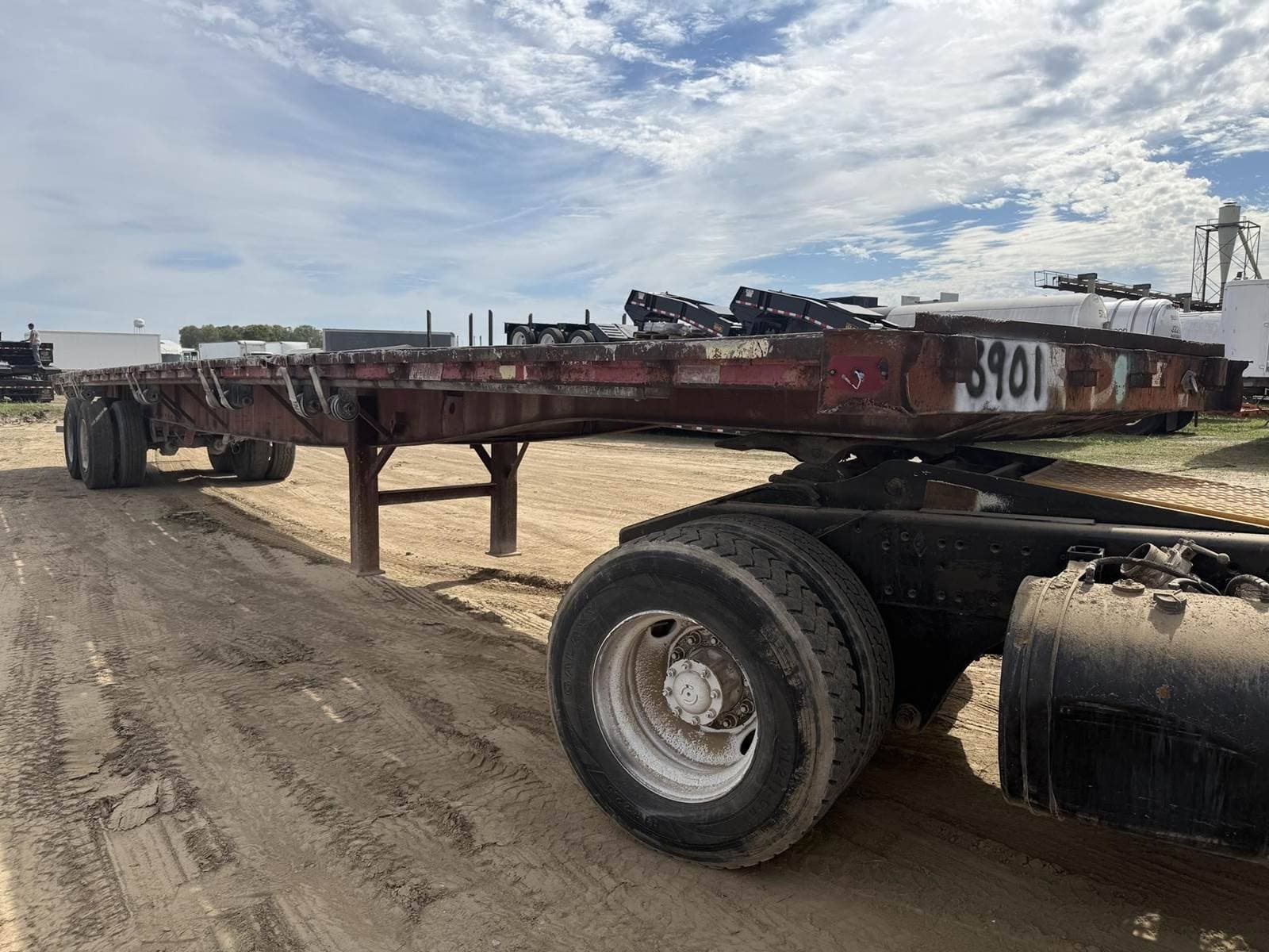 1995 Great Dane 48x96 Steel Flatbed Trailer - Spring, Sliding Axle image 4