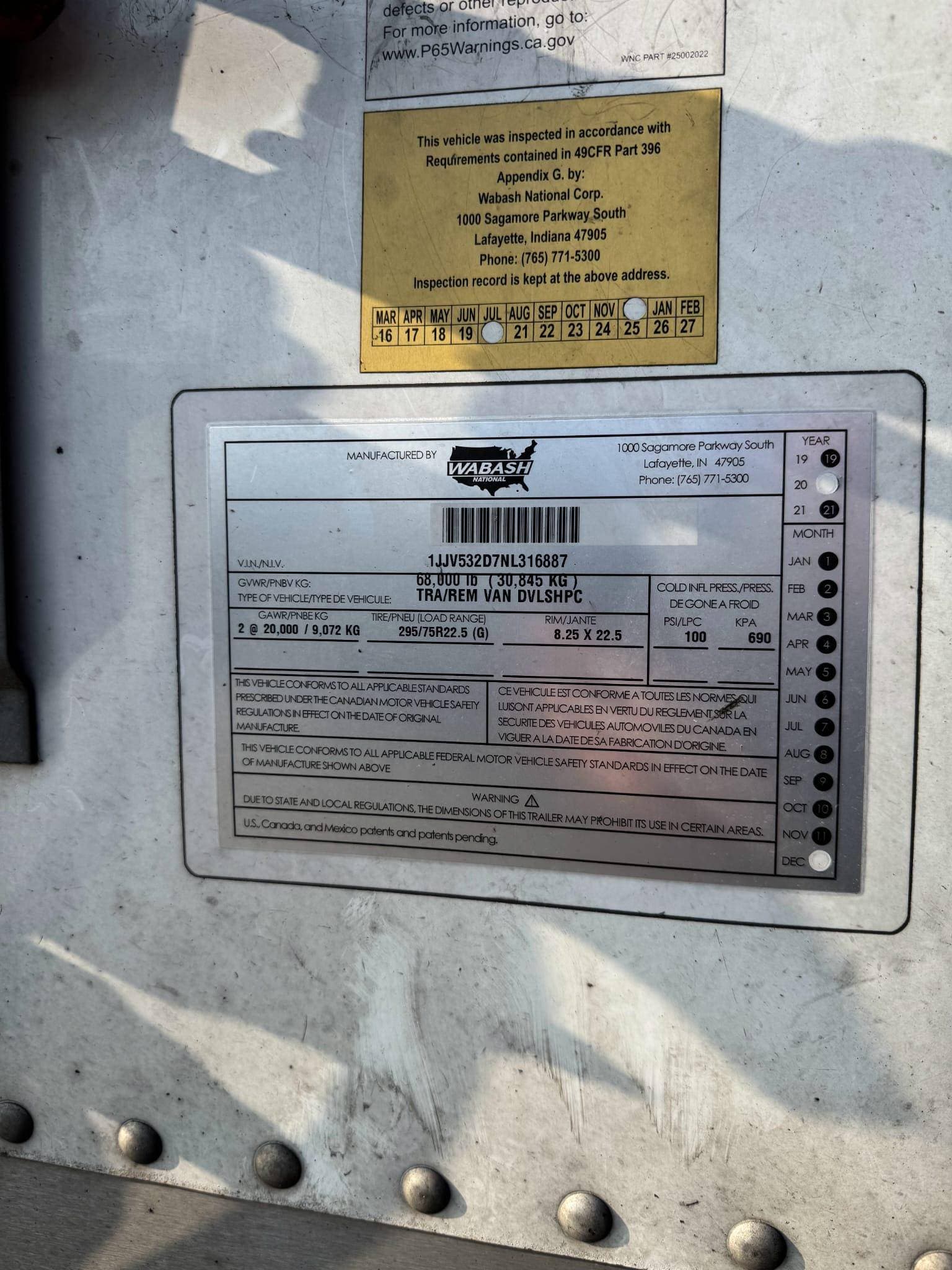 2022 Wabash Dry Van Duraplate image 8