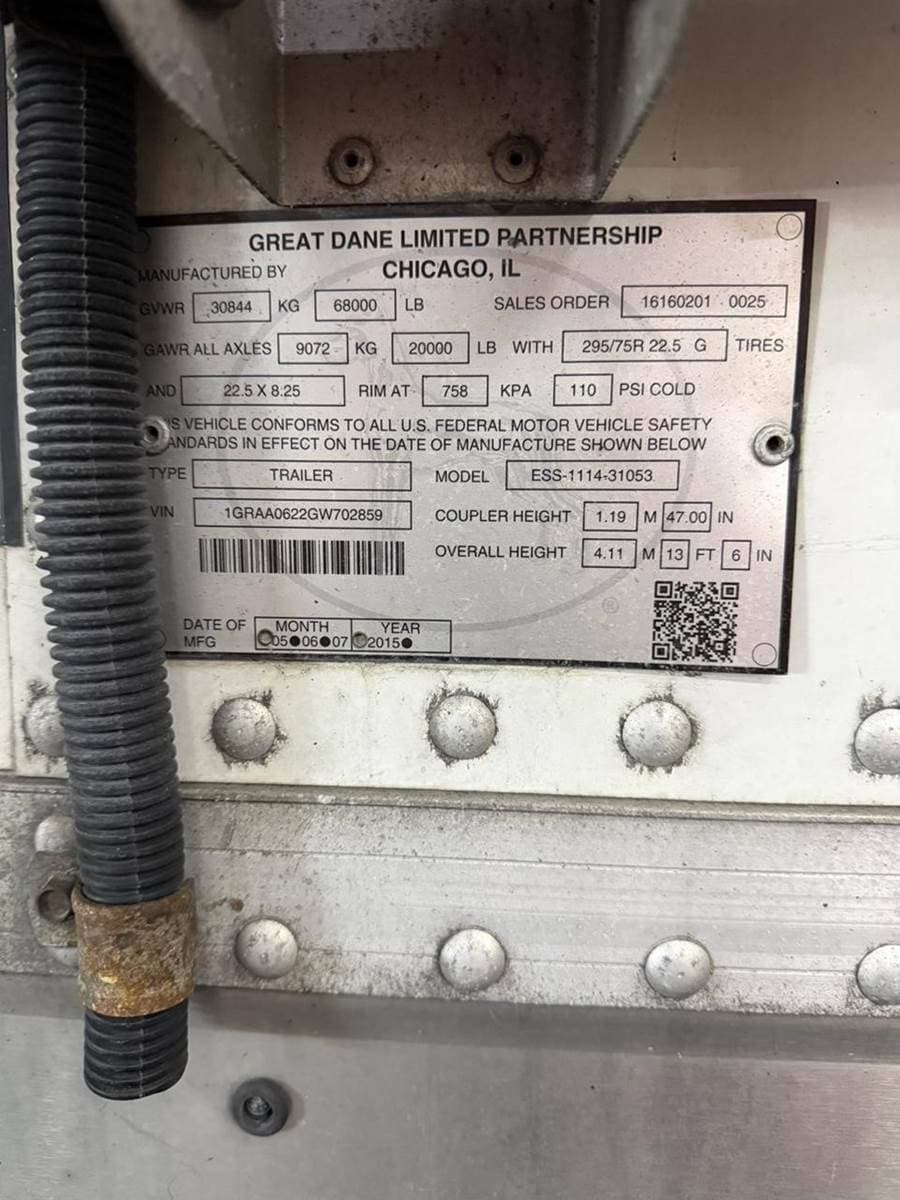 2016 Great Dane 53ft Reefer Trailer image 6